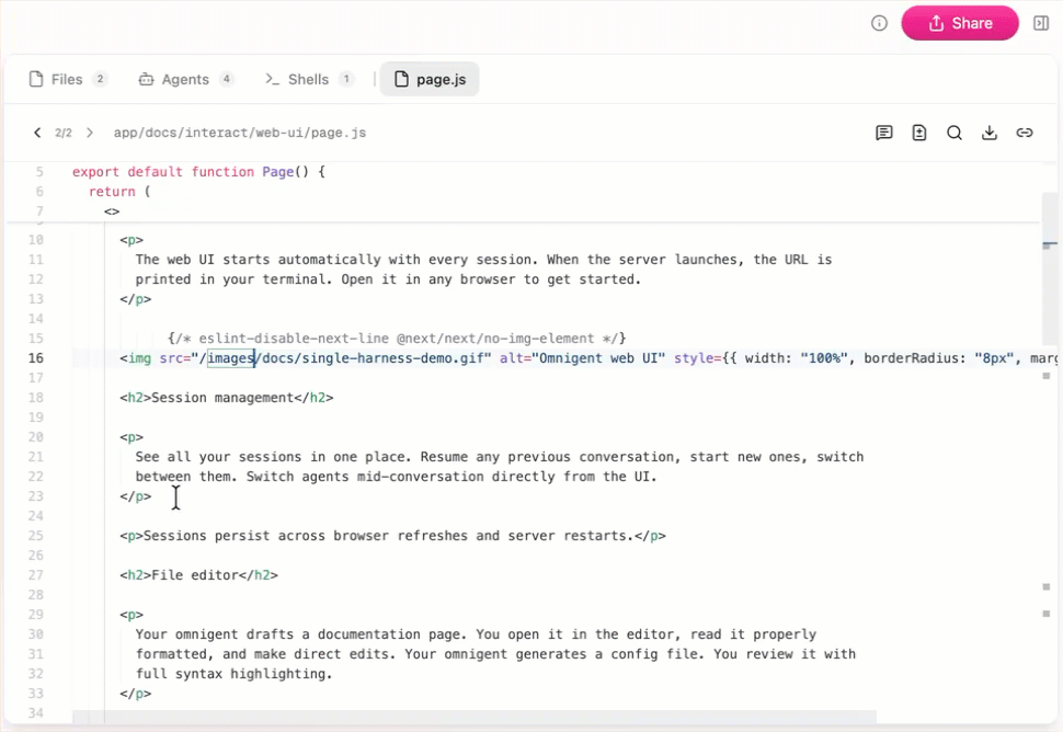 Omnigent file editor